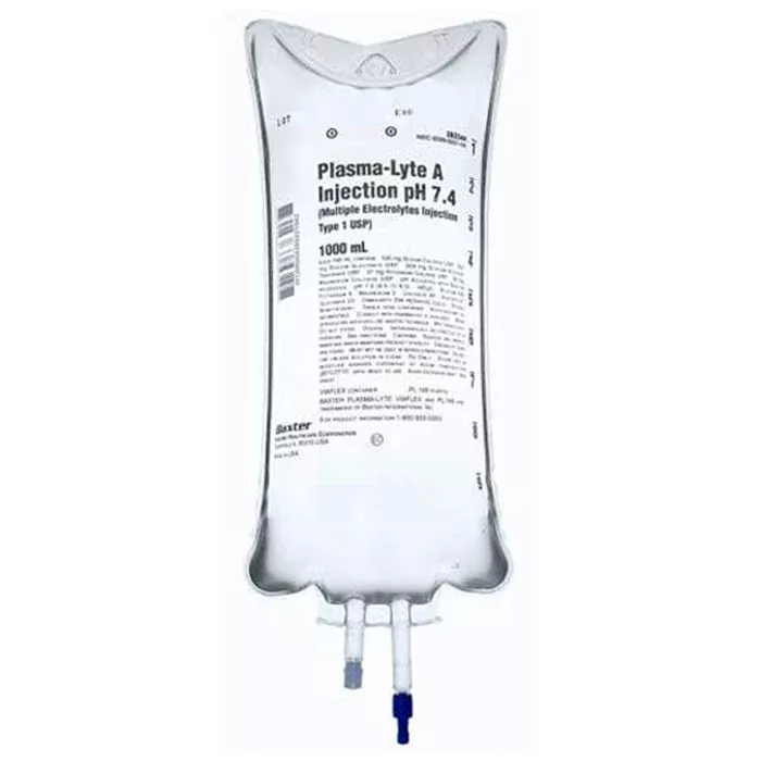 IV Bags, Plasma-Lyte A Injection IV Solution pH 7.4, 1000 mL, 14/cs (Rx) Baxter # 2B2544X
