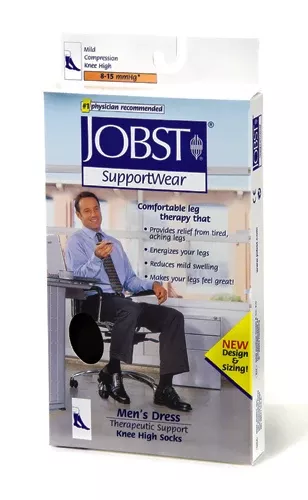 Jobst For Men 8-15Medium Over-The-Calf Dress Sock Black