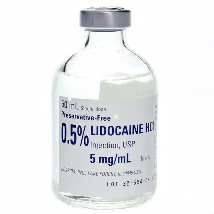 Lidocaine Hydrochloride 0.5% Injection 50 mL Single-Dose, Preservative-Free 25/tray (Rx)