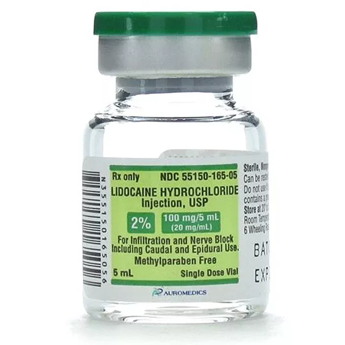 Lidocaine for Injection 2%, Single Dose 5 mL Vials, 10/pack (Rx)