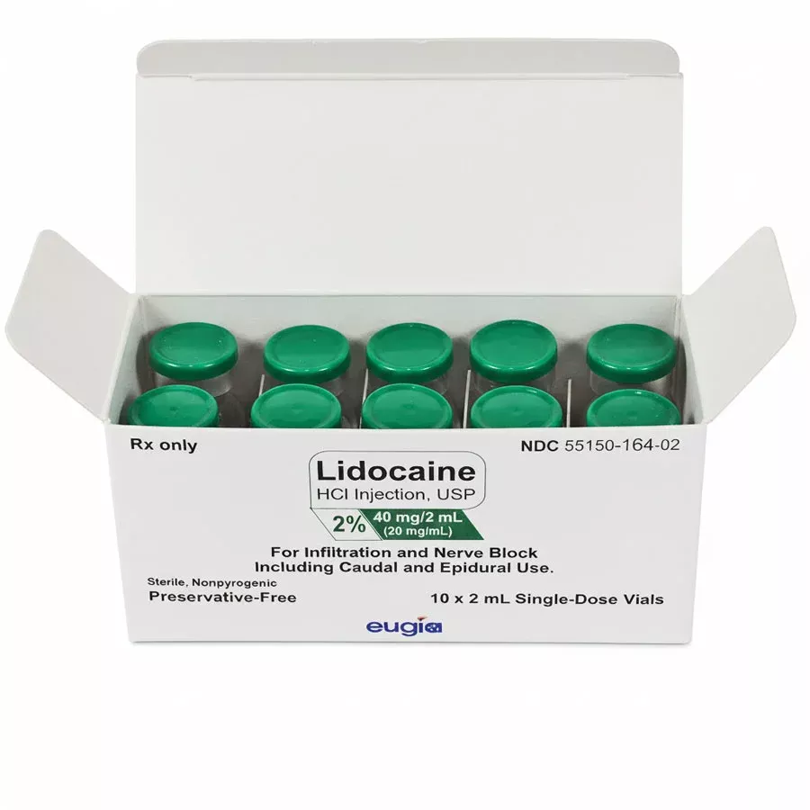 Lidocaine for Injection 2%Single-Dose Vials 2 mL, 10/Box (Rx)
