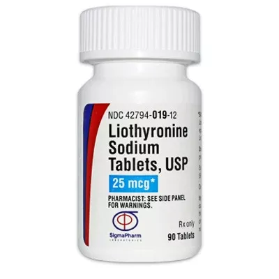 Liothyronine Sodium Tablets 25 mcg by Sigma Pharma 100/Bottle