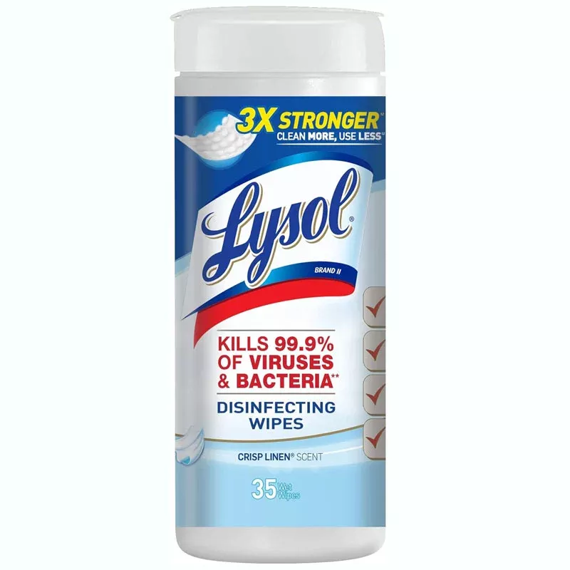 Lysol Disinfecting Surface Wipes with Crisp Linen Scent, 35 Count
