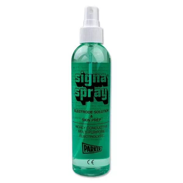 Maximize electrode conductivity and ensure skin comfort with Signaspray Electrode Solution and Skin Prep - 250 ml spray dispenser