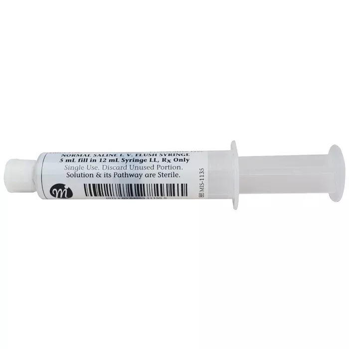 Medefil Prefilled Sodium Chloride 0.9% IV Flush Syringes 5 mL fill in 12 mL x 60/Box