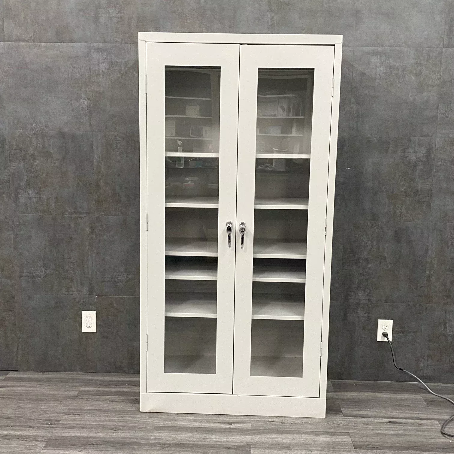 Medical Supply Cabinet with Glass Doors and lock
