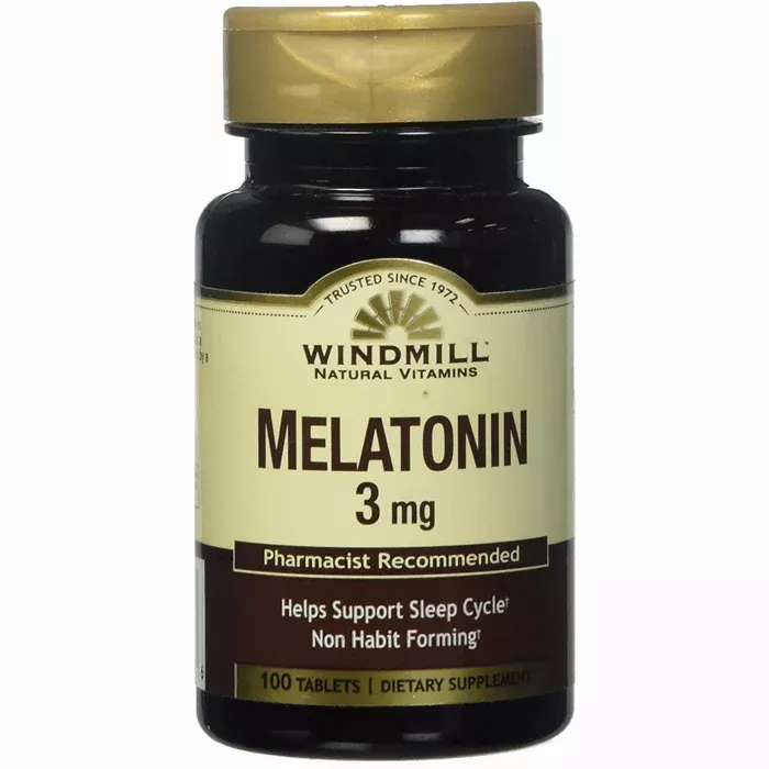 Melatonin 3 mg Sleeping Aid Tablets by Windmill 100 Count