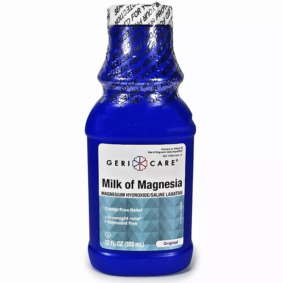 Milk of Magnesia Saline Laxative, Gentle Overnight Relief, Original Flavor 12 oz