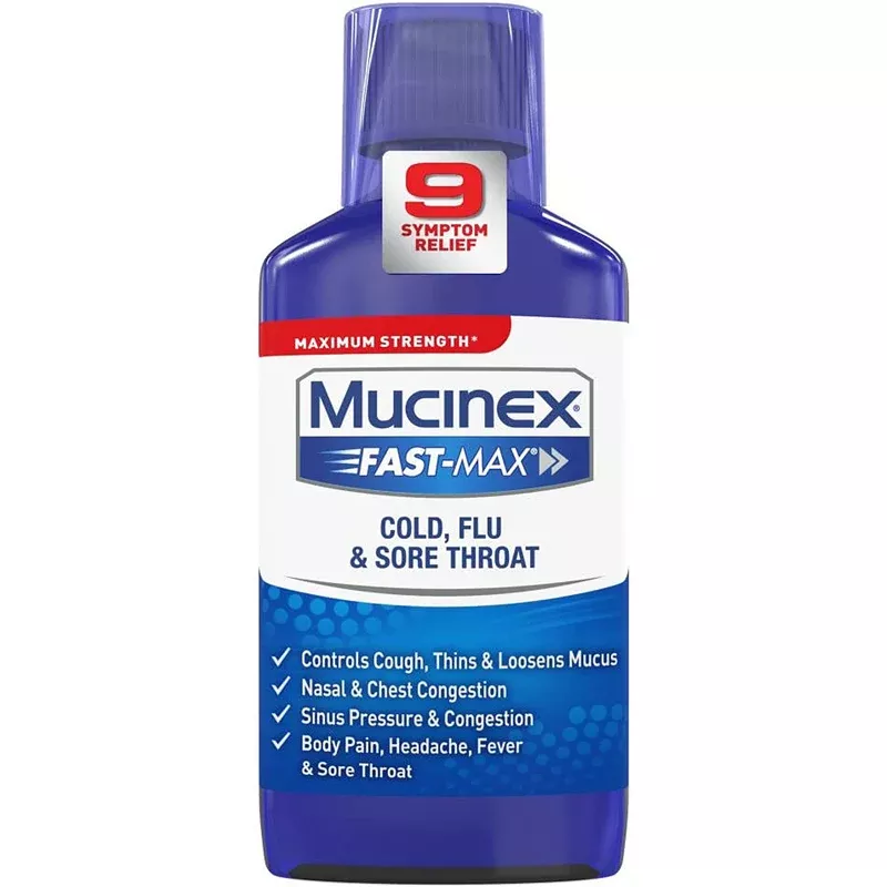 Mucinex Fast-Max Cold, Flu & Sore Throat Relief Medicine Liquid 6 oz