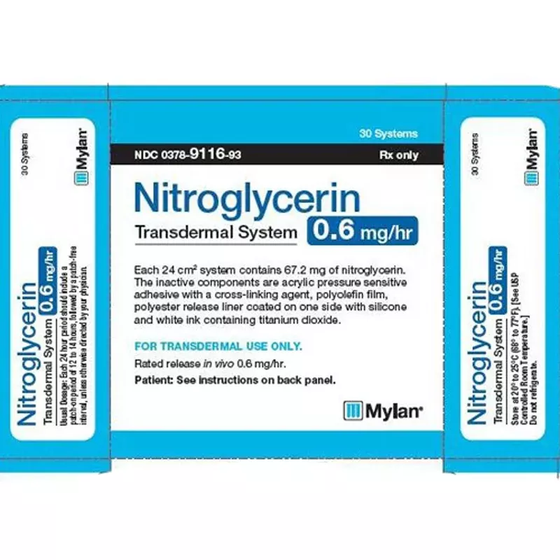 Mylan Nitroglycerin Transdermal Patches 0.6 mg/hr, 30 Count (Rx)