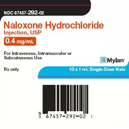 Naloxone Hydrochloride 0.4 mg Injection 1 mL, Single-Dose Vials 10/Box (RX)