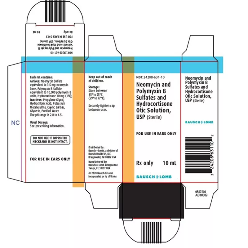 Neomycin, Polymyxin B and Hydrocortisone Combination Ear Drops, 10 mL (Rx)