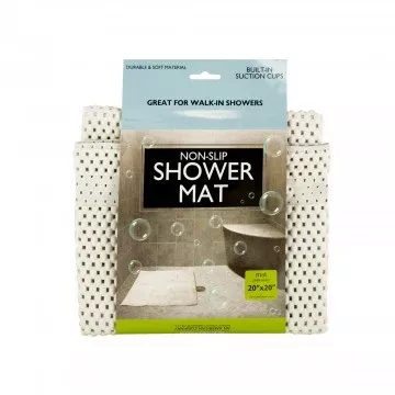 No-Skid Bath & Shower Mat w/Suction CupsWhite20 x20