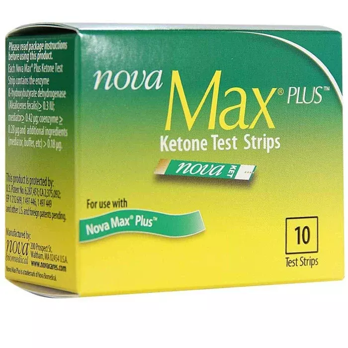 NovaMax Plus Blood Ketone Test Strips, 10 Count