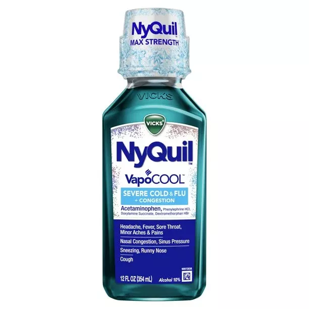 NyQuil SEVERE VapoCOOL Nighttime Cold & Flu Liquid 12 oz
