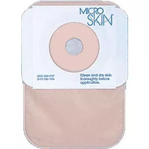 One-piece Colostomy Closed-end Pouch with Microskin Adhesive Plain Barrier and MicroDerm Thin Washer 1" Stoma Opening