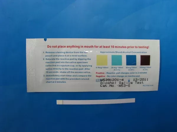 One Step Alcohol Saliva Test Strip -100 Pack