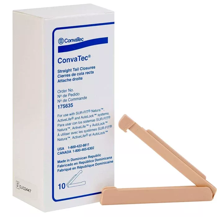 Ostomy Tail Closures Clips, Straight by Convatec 10/Box
