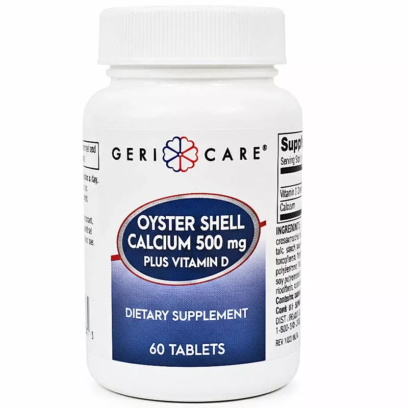 Oyster Shell Calcium 500 mg with Vitamin D Supplement 60 Tablets