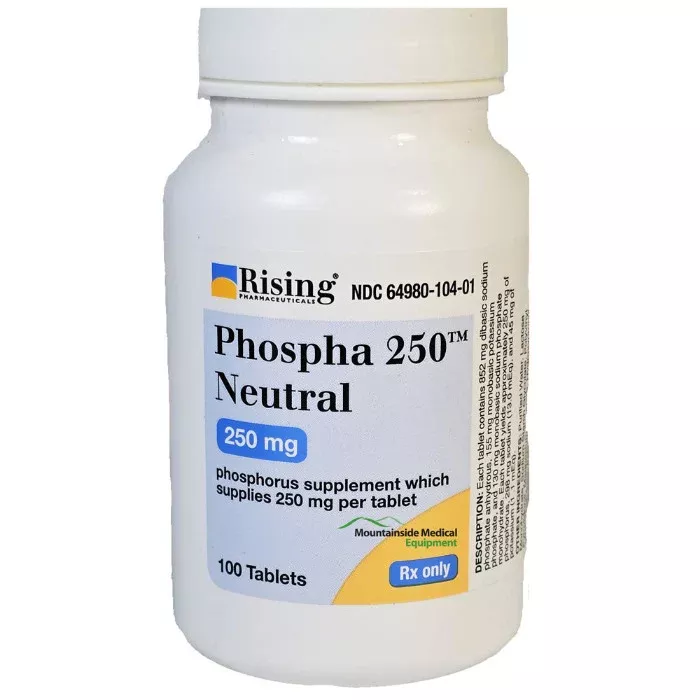 Phospha 250 Neutral Phosphorus Supplement Tablets, 100 Count (Rx)