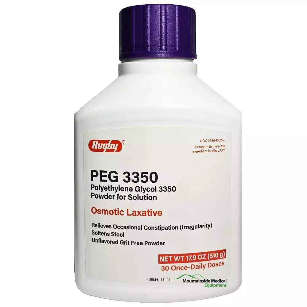 Polyethylene Glycol PEG 3350 Osmotic Laxative Powder Unflavored 17.9 oz