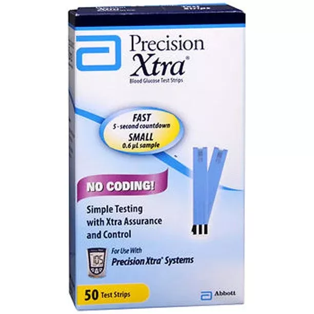 Precision Xtra Blood Glucose Test Strips, 50 count