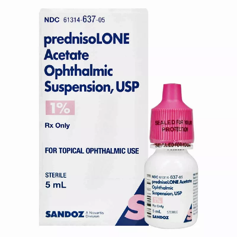 Prednisolone Acetate 1% Eye Drops Ophthalmic Solution 5 mL, Sterile (RX)