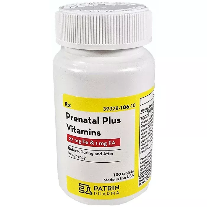 Prenatal Plus Multivitamin Tablets by Patrin 100 count (Rx)