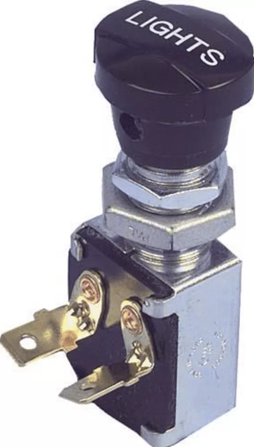 Push-Pull Light Switch With Two Male Spade Terminals