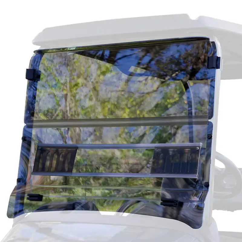 RedDot Clear/Tinted Folding Windshield for EZGO RXV with Blow Molded Top – (2024-Up)