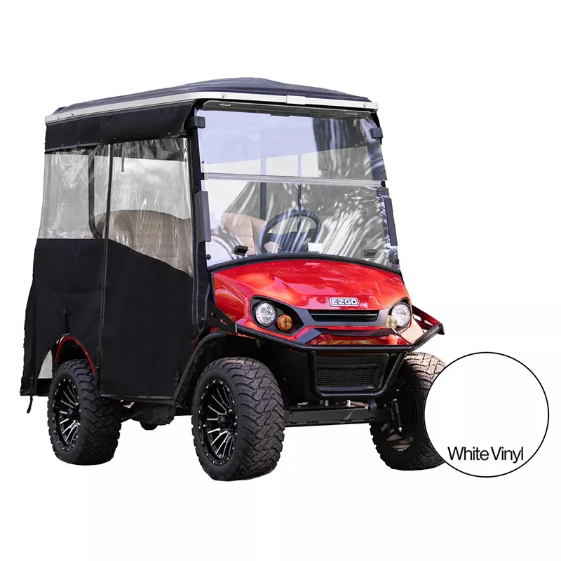 RedDot EZGO Express S4 Elite with 80” Non Modular Top Black 3-Sided Track Style Vinyl Enclosure (Years 2023-Up)