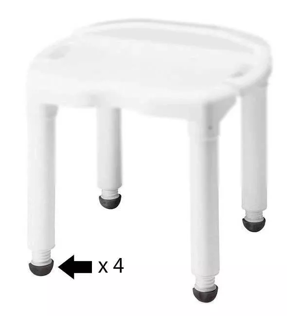 Replacement Leg Tips for Carex Universal Shower Chair and Transfer Bench - Set of 4