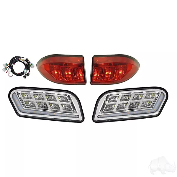 RHOX Club Car Tempo LED Light Kit,w/ Sequential Accent Lights & Plug and Play Harness, 12-48V