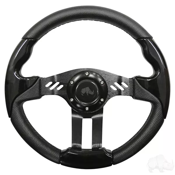 RHOX Steering Wheel, Aviator 5 Black Grip/Black Spokes 13″ Diameter