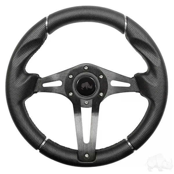 RHOX Steering Wheel, Challenger Black Grip/Black Spokes 13″ Diameter