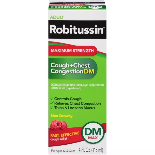 Robitussin Cough & Chest Congestion DM Max Strength Berry 4 oz