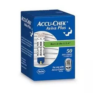 Roche Diagnostics Accu-Chek Aviva Plus Blood Glucose Test Strip 50 Count, 3/5µL Sample