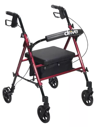 Rollator Aluminum w/Adj. Seat HeightRed