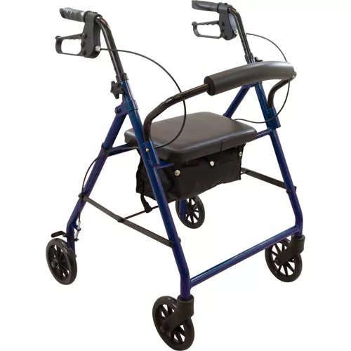 RollatorSteel6Wheels Blue300 lb. Weight Cap