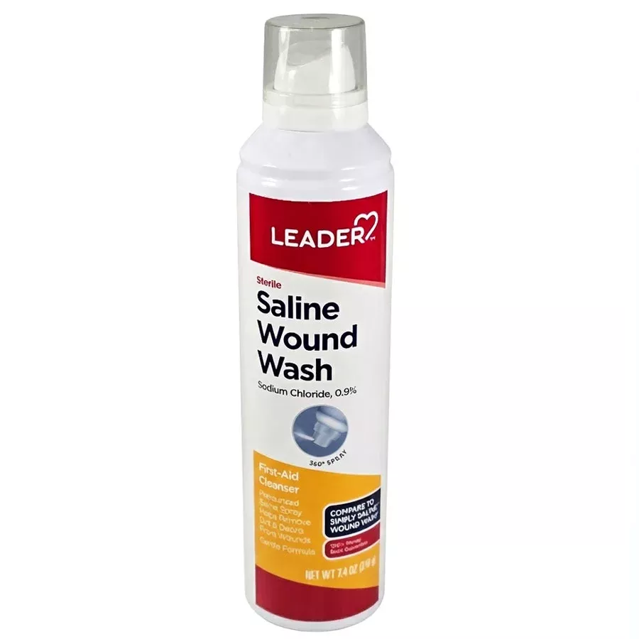 Saline Wound Wash Spray (Sodium Chloride 0.9%) First-Aid Cleanser 7.4 oz
