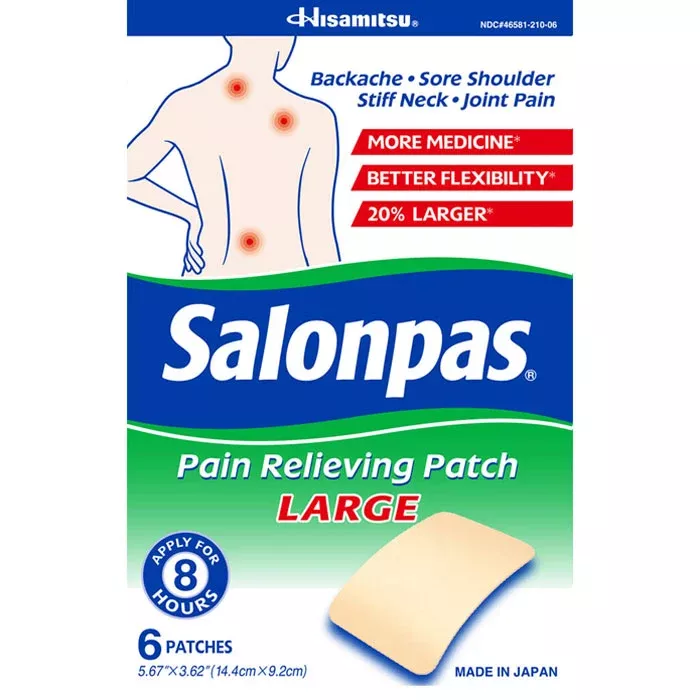 Salonpas Pain Relieving Patch, Large 6/Box