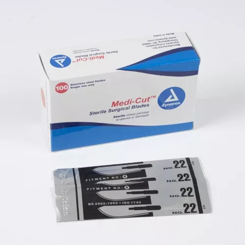Scalpel Blades #22 St/Steel Box/100Dynarex