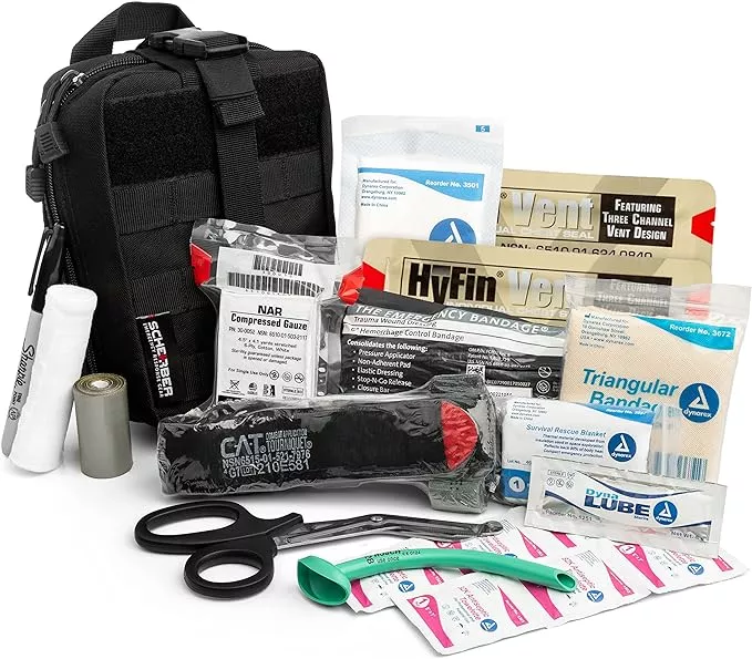 Scherber Premium IFAK Trauma Kit – Fully Stocked MOLLE Pouch (Black)