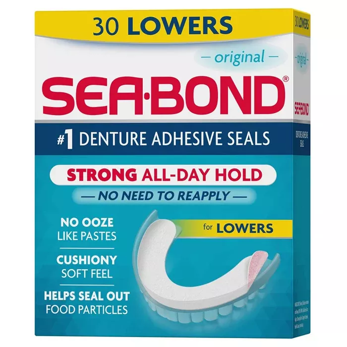 Sea-Bond Denture Adhesive Seals for Lowers, 30 count