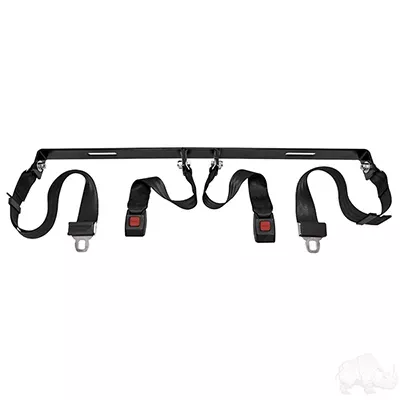 Seat Belt Kit includes: (2) 60″ Fully Extended Lap Seat Belts, Bracket and Hardware