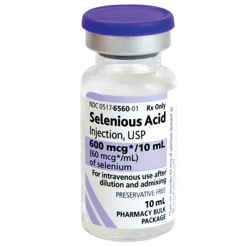 Selenious Acid Injection (Selenium) 600 mcg/mL SDV 10mL x 5/Box (Rx)