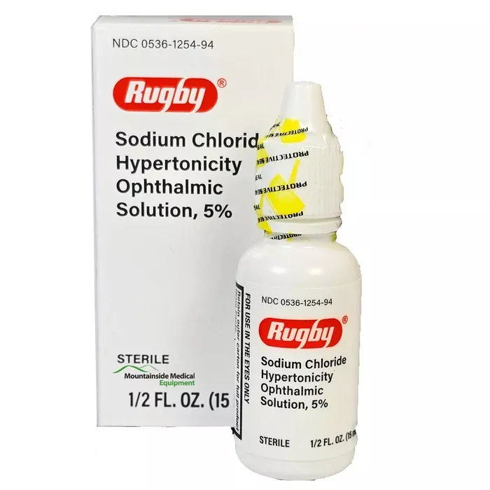 Sodium Chloride Eye Drops 5%, Saline Hypertonicity Ophthalmic Solution 15 mL