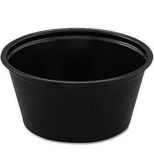 Solo Plastic Souffle Portion Cup, Black 2 oz. 2500/Pack