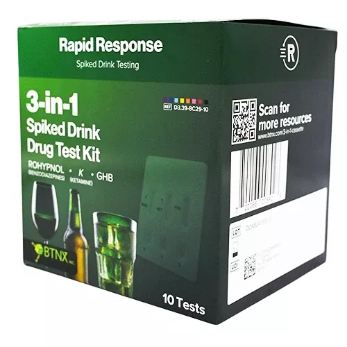 Spiked Drink Drug Test Kit (10 Tests Per Kit)