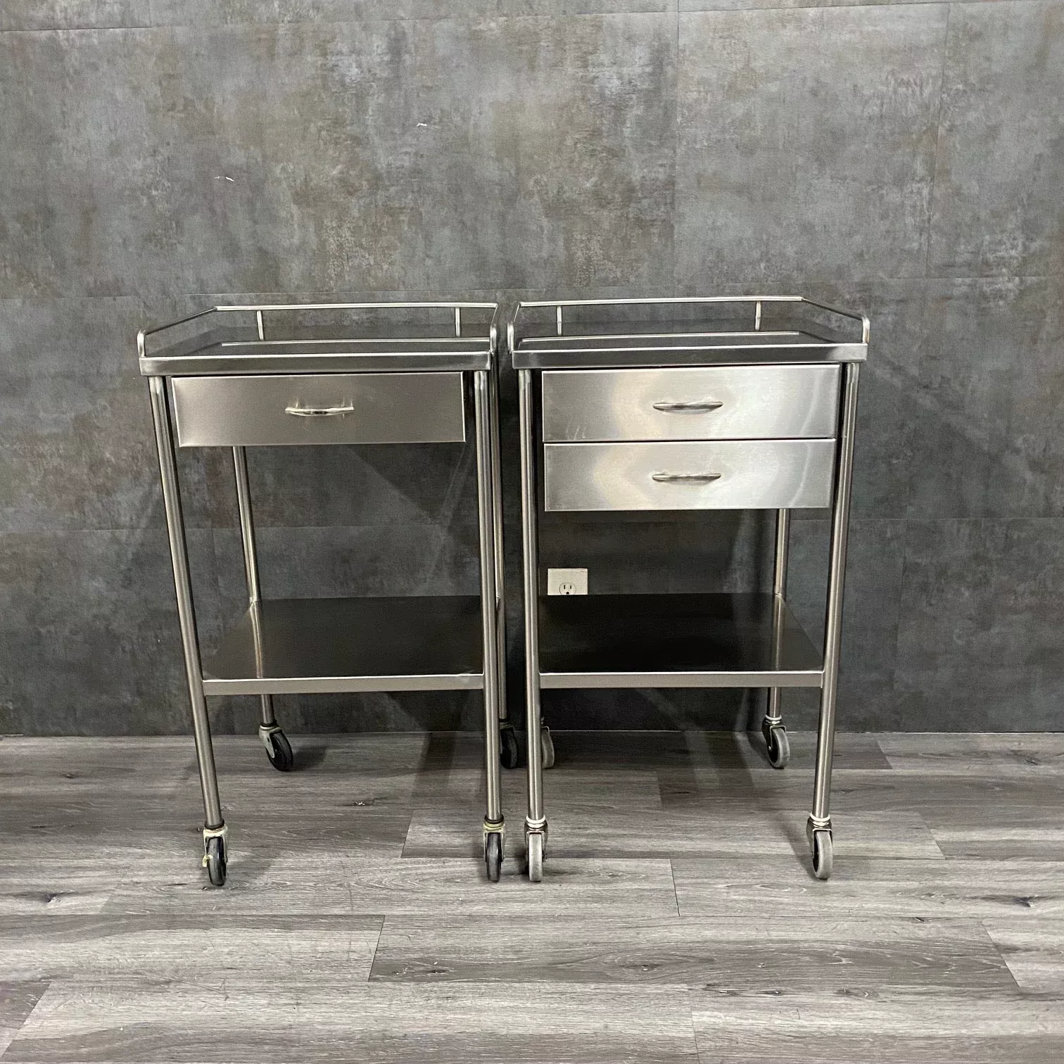 Stainless Steel Utility Table with Shelf and Drawer